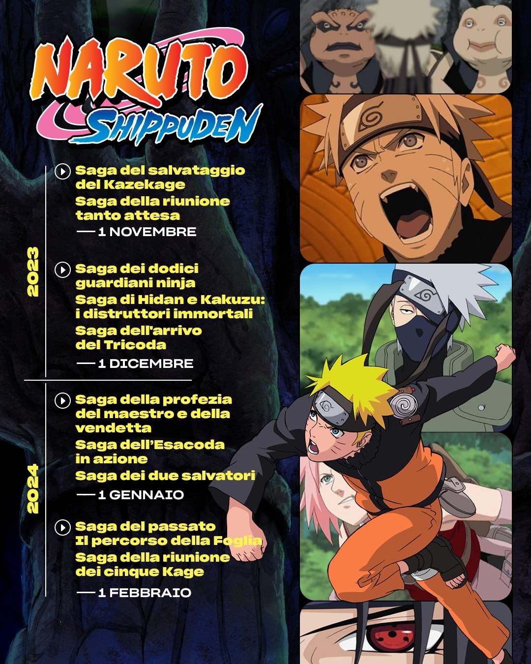 Naruto Shippuden: Prime Video pubblica il calendario delle uscite